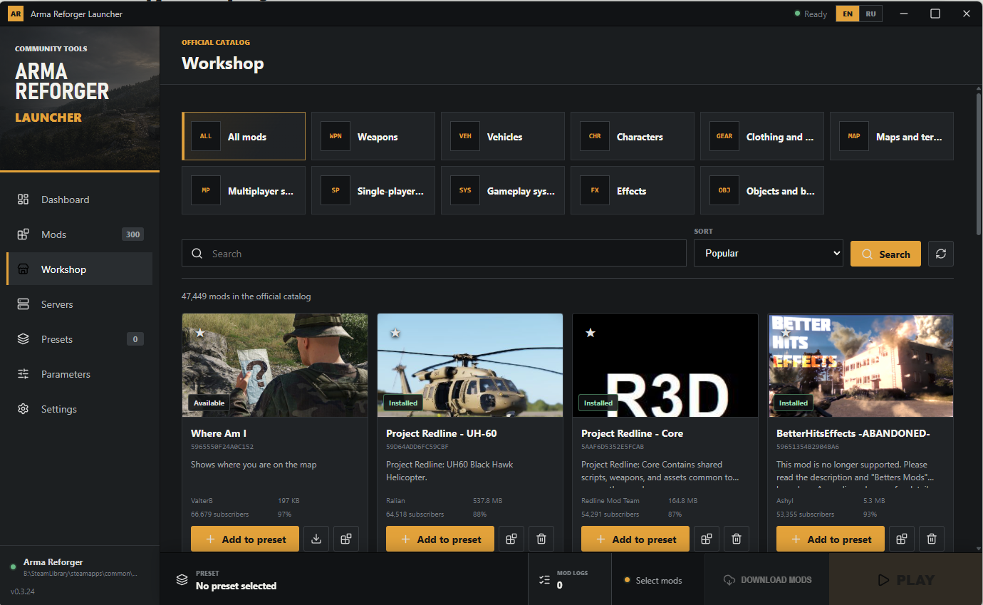 Arma Reforger Launcher Workshop